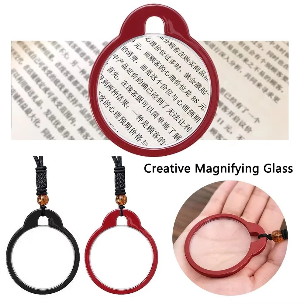(image for) 1Pcs Lightweight Portable Hanging Neck Single Reading Glasses HD Anti-blue Light Anti-loss Hand-woven Lanyard Pendant Presbyopia Glasses