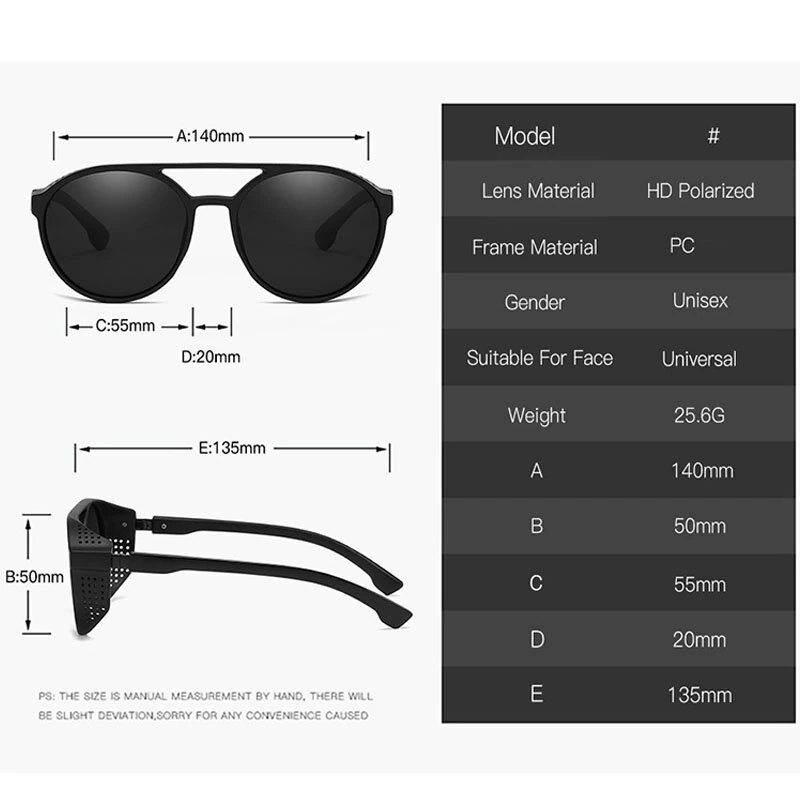 (image for) Men's Polarized Sunglasses Fashion Round Driving Sun Glasses for Unisex Classic Male Eyewear Travel Hiking Fishing Sunglasses