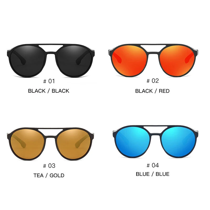 (image for) Men's Polarized Sunglasses Fashion Round Driving Sun Glasses for Unisex Classic Male Eyewear Travel Hiking Fishing Sunglasses